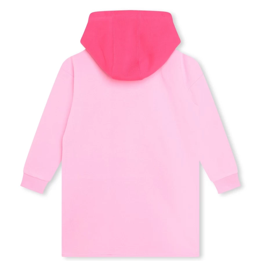MARC JACOBS Girls' Apricot Hooded Fleece Dress - Cozy Winter Pullover for Kids