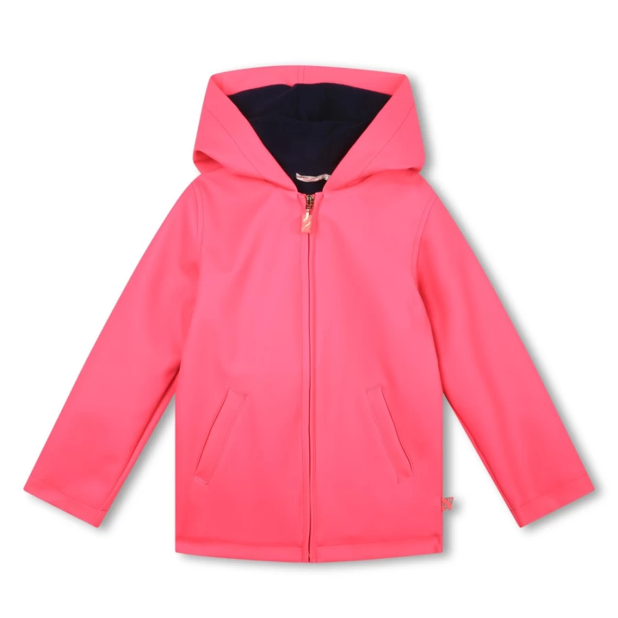 BILLIEBLUSH Girls Malabar Fluorescent Waterproof Coated Fabric Hooded Raincoat