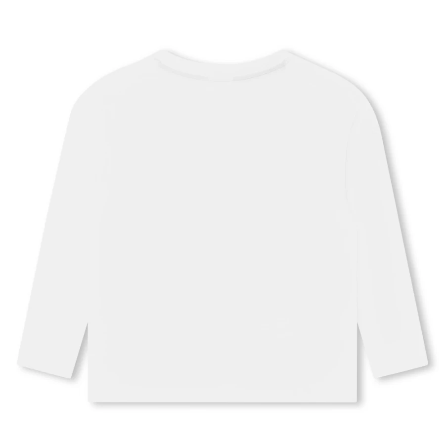 HUGO Girls White Long-Sleeved T-Shirt for Comfort and Style