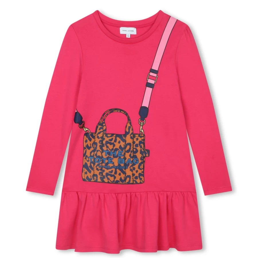 MARC JACOBS Girls Fuschia Printed Cotton Dress