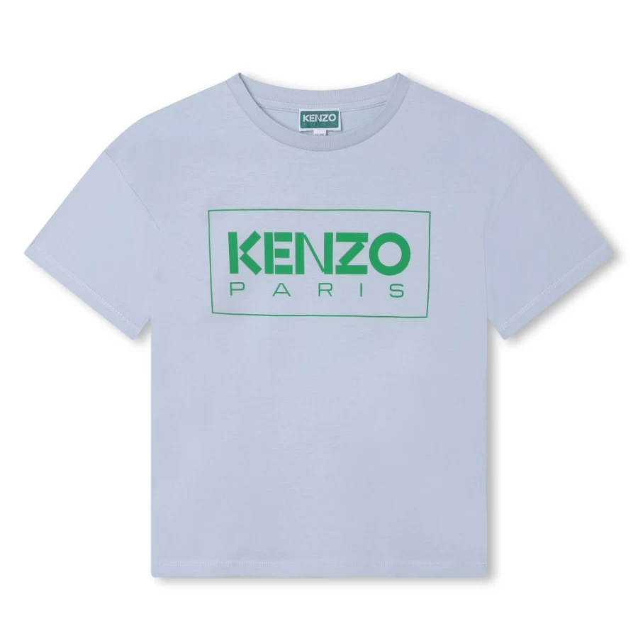 KENZO KIDS Girls Ivory Short-Sleeved Cotton T-Shirt for Kids