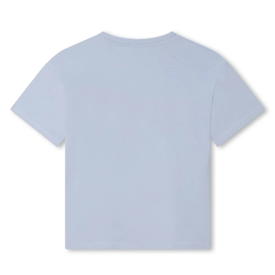 KENZO KIDS Girls Ivory Short-Sleeved Cotton T-Shirt for Kids