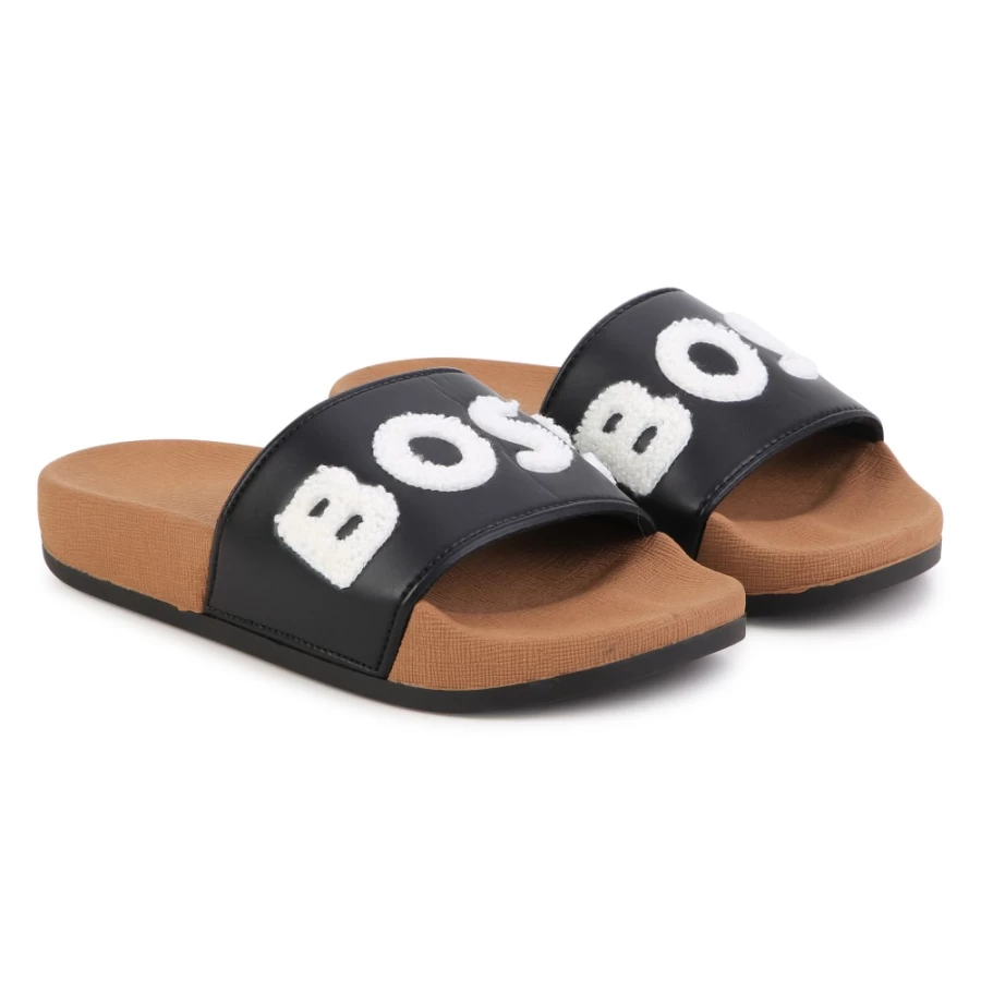 BOSS Boucle Logo Black Flip-Flops for Girls