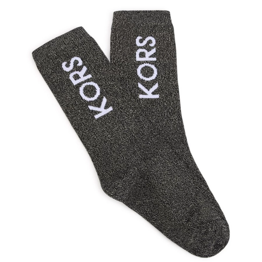 MICHAEL KORS Black Metallic Knit Socks for Girls - Stylish & Comfortable