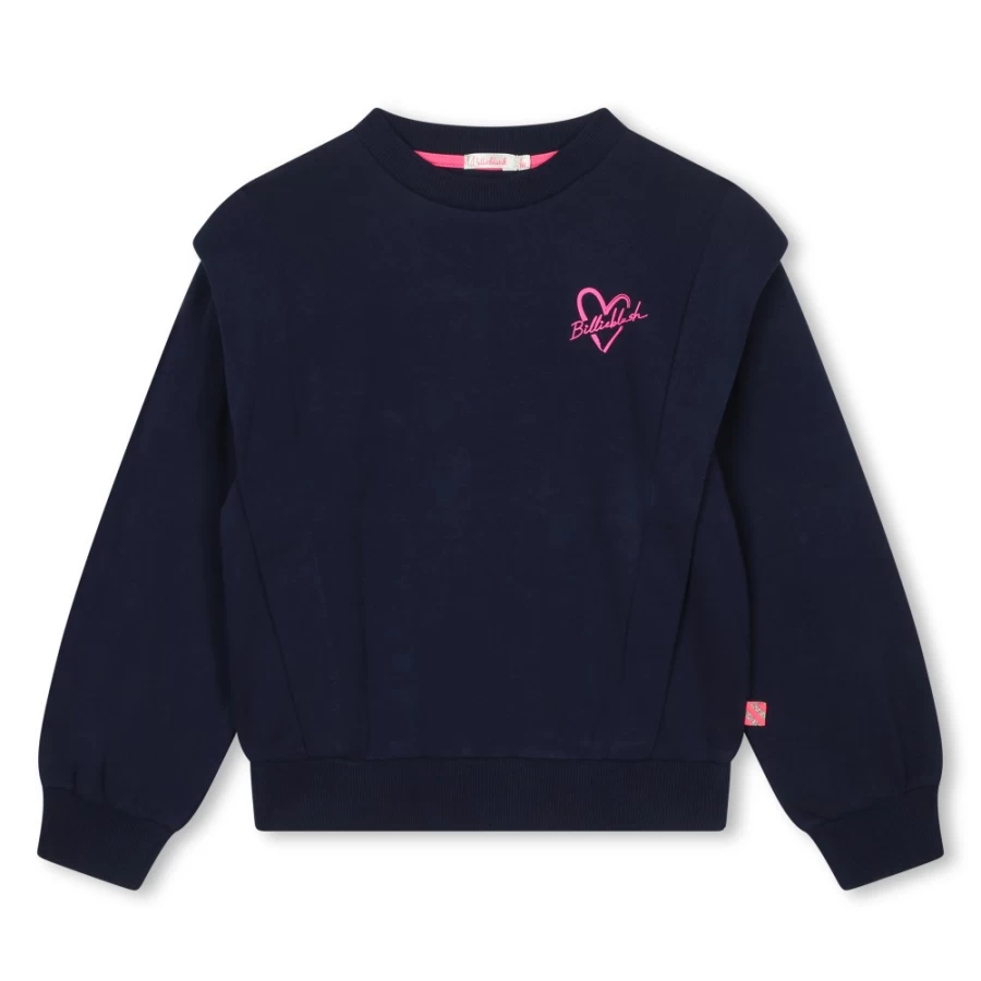 BILLIEBLUSH Navy Fleece Sweatshirt for Girls - Cozy Pullover Top