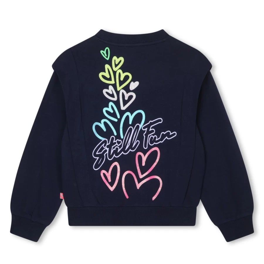 BILLIEBLUSH Navy Fleece Sweatshirt for Girls - Cozy Pullover Top