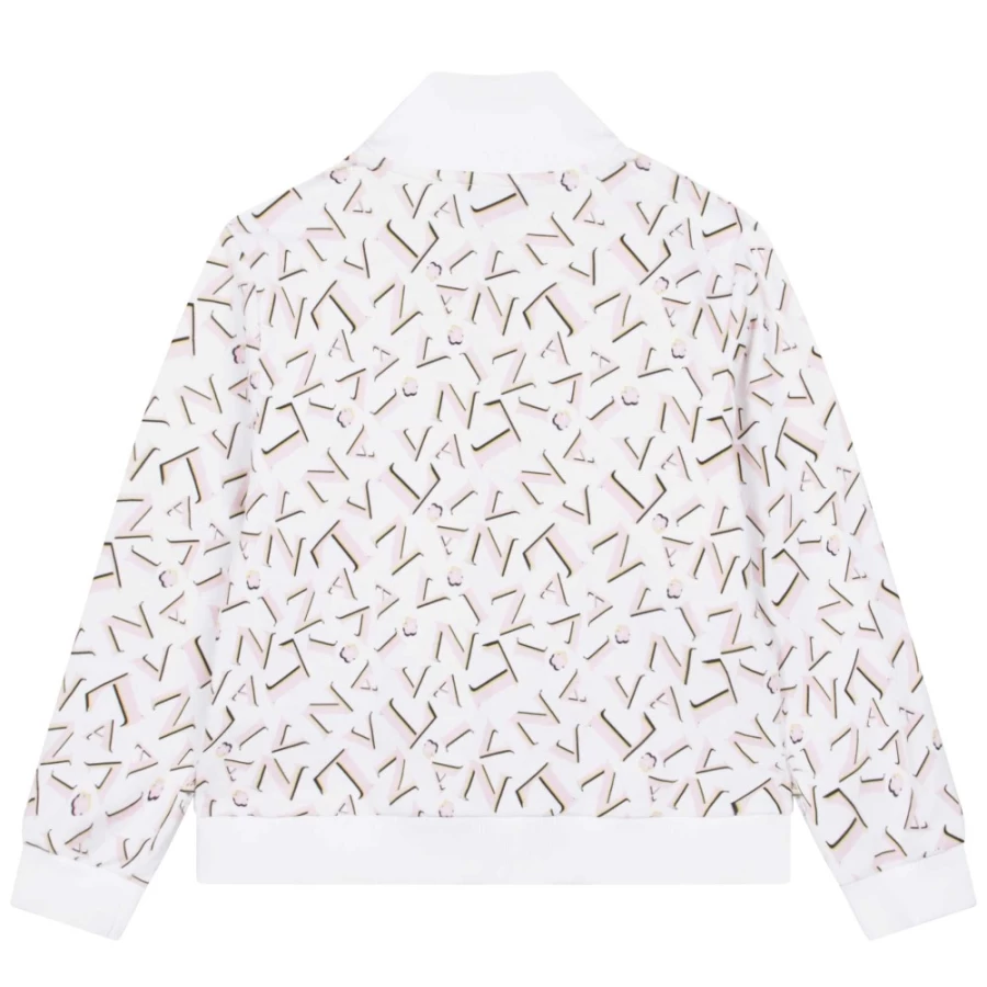 LANVIN Girls' Cotton Fleece Zip-Up Cardigan in Unique Color