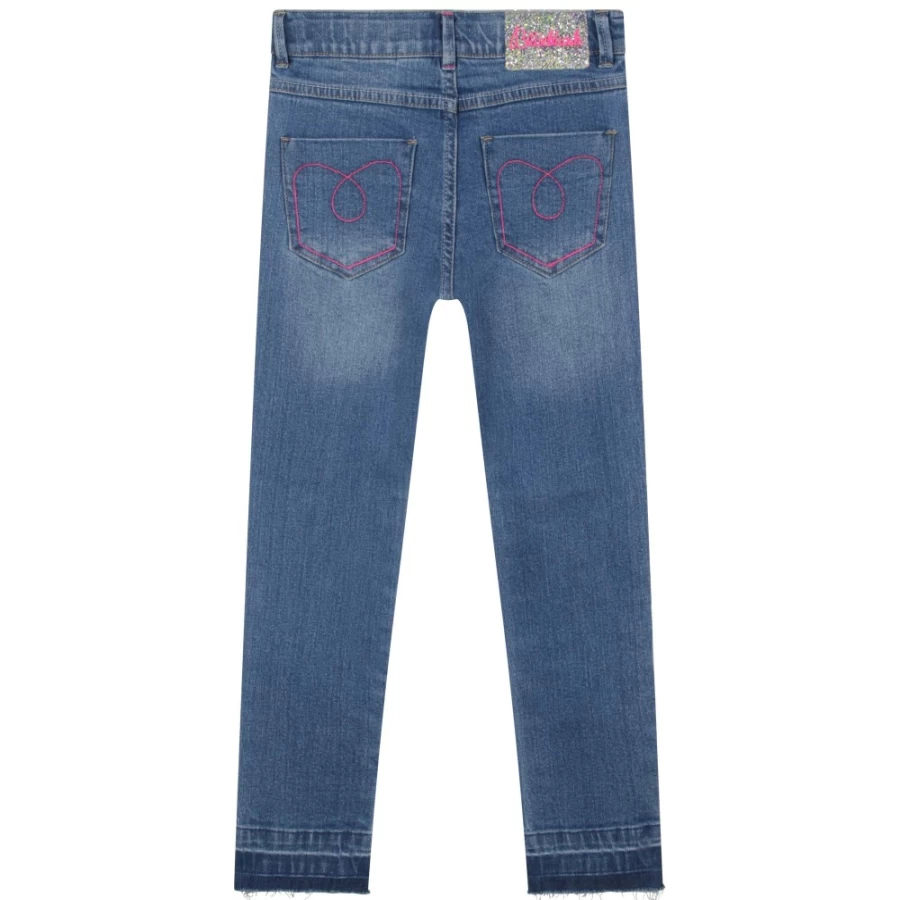 BILLIEBLUSH Girls' 5-Pocket Jeans in Double Stone & Bleach Wash