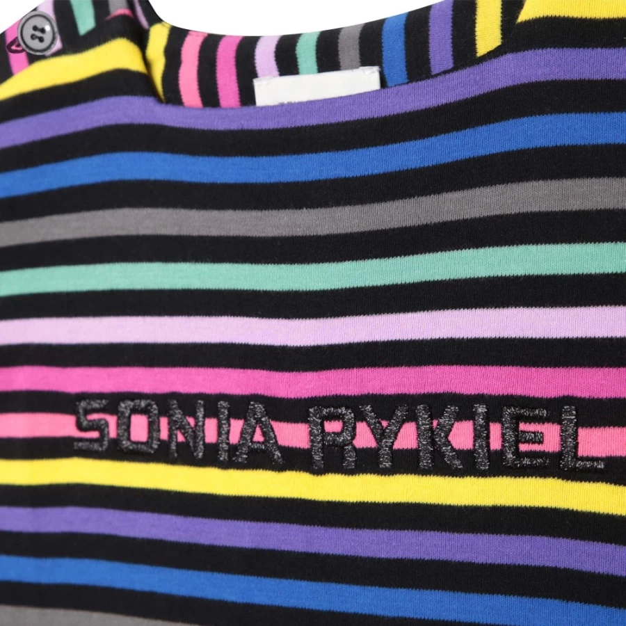 SONIA RYKIEL Girls' Multicoloured Striped Short-Sleeved Dress