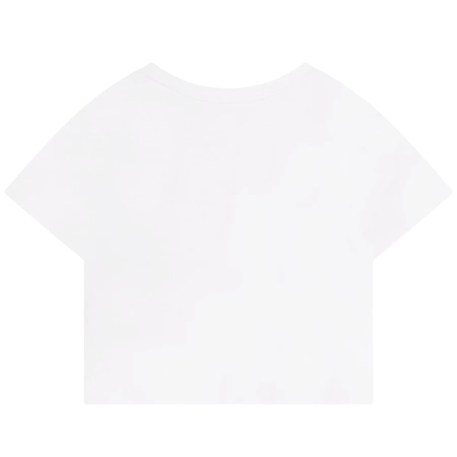 LANVIN Girls' White Cotton Short-Sleeved T-Shirt