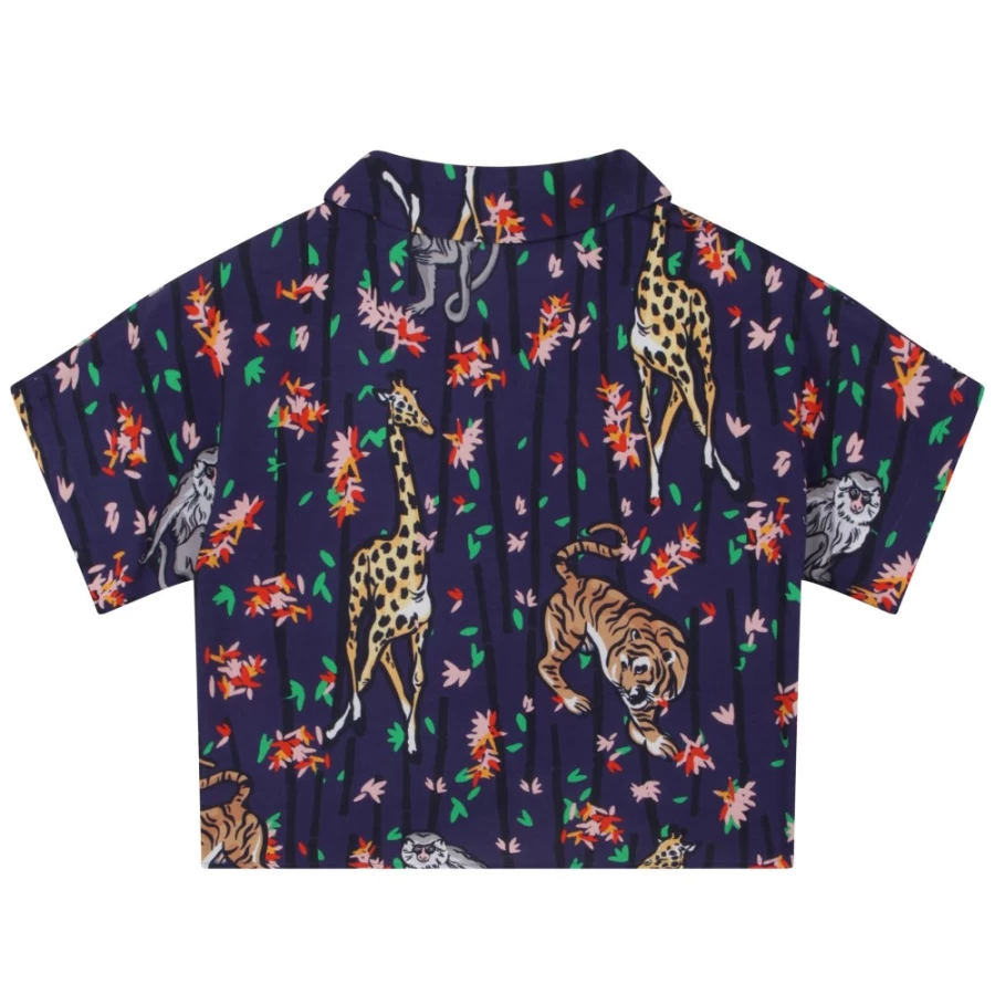 KENZO KIDS Girls' Blue Short Sleeve Shirt | Casual Summer Top