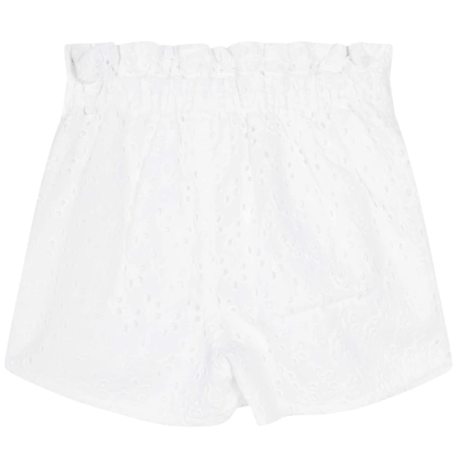 CARREMENT BEAU Girls' White Broderie Anglaise Shorts | Embroidered Summer Shorts