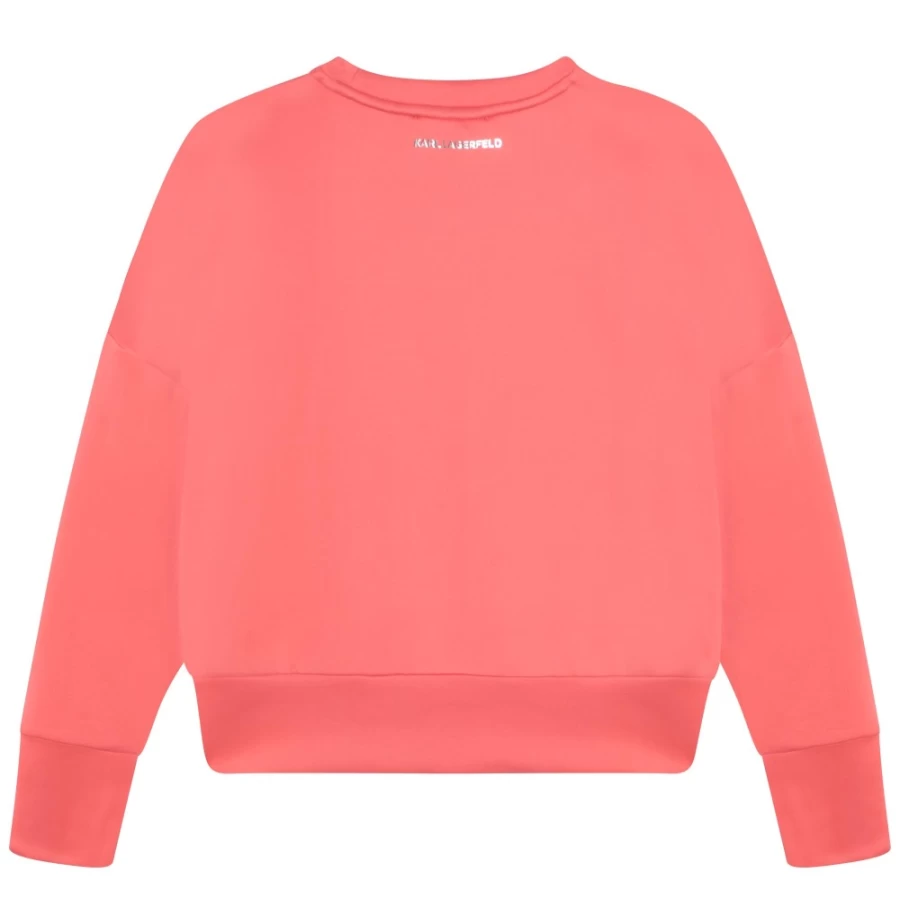 KARL LAGERFELD KIDS Girls Tomato Red Print Sweatshirt
