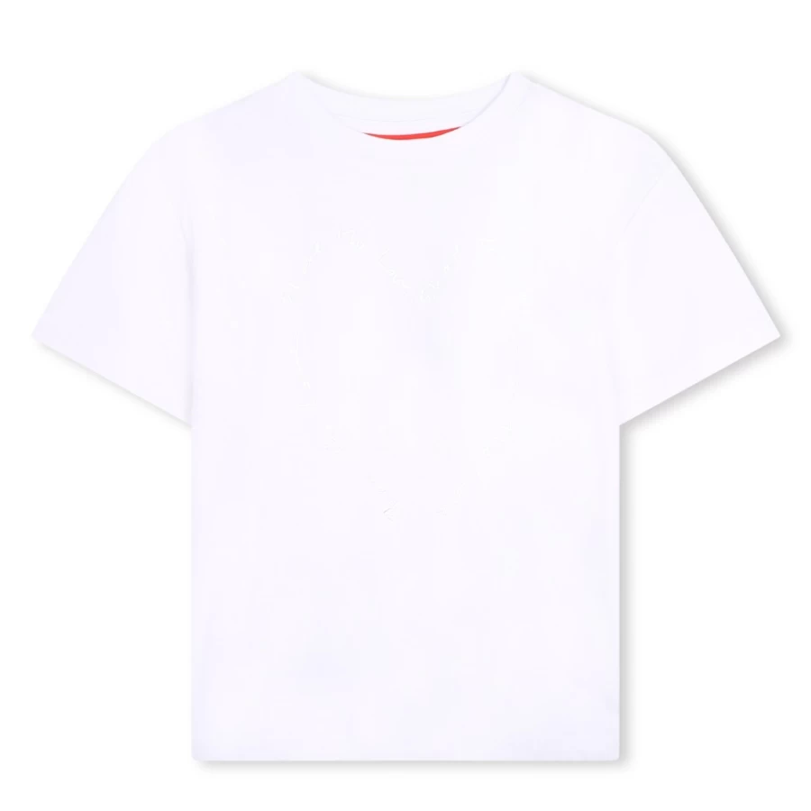 HUGO Girls White T-Shirt With Heart Print - Stylish Casual Top
