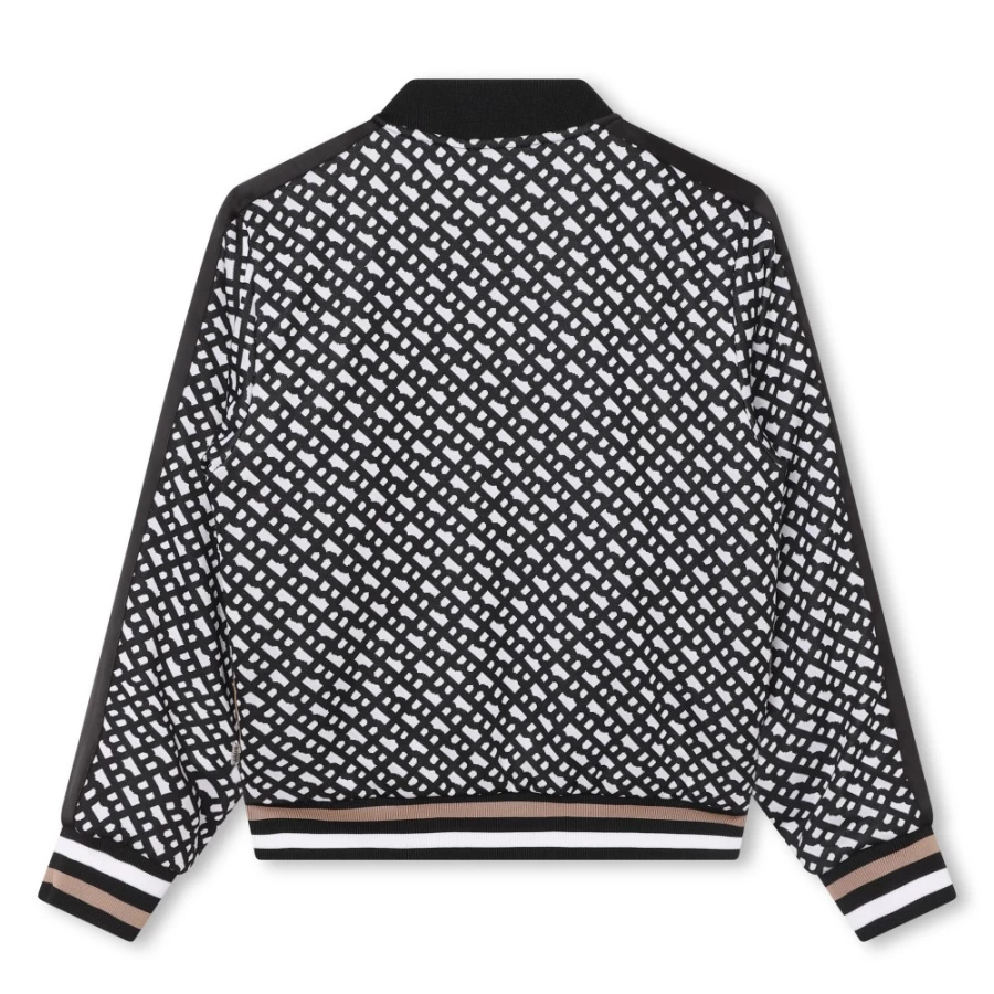 BOSS Girls' Black Reversible Zip-Up Cardigan