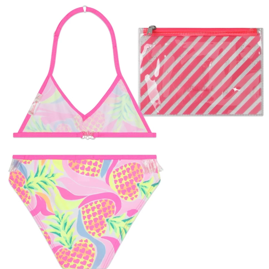 BILLIEBLUSH Girls' Multicolored Printed 2-Piece Swimsuit | Stylish Bathing Suit for Kids