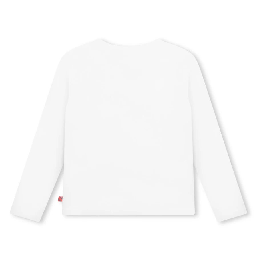 BILLIEBLUSH Girls Ivory Long Sleeve T-Shirt for Kids - Soft Cotton Top