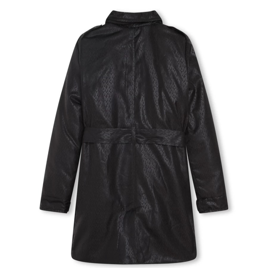 MICHAEL KORS Black Thick Belted Trench Coat for Girls