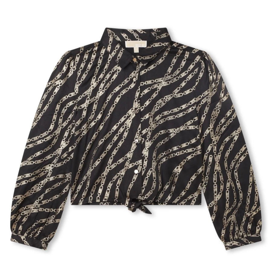 MICHAEL KORS Girls Black Printed Shirt - Stylish & Comfortable Fashion Top