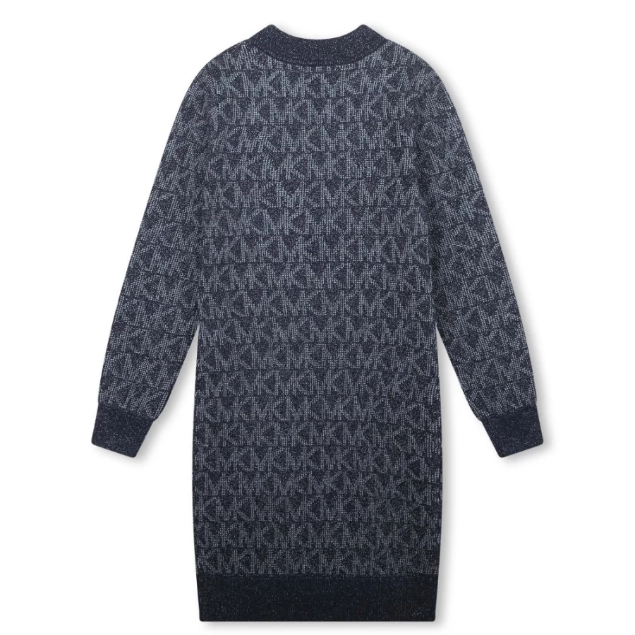 MICHAEL KORS Navy Metallic Jacquard Jumper Dress for Girls
