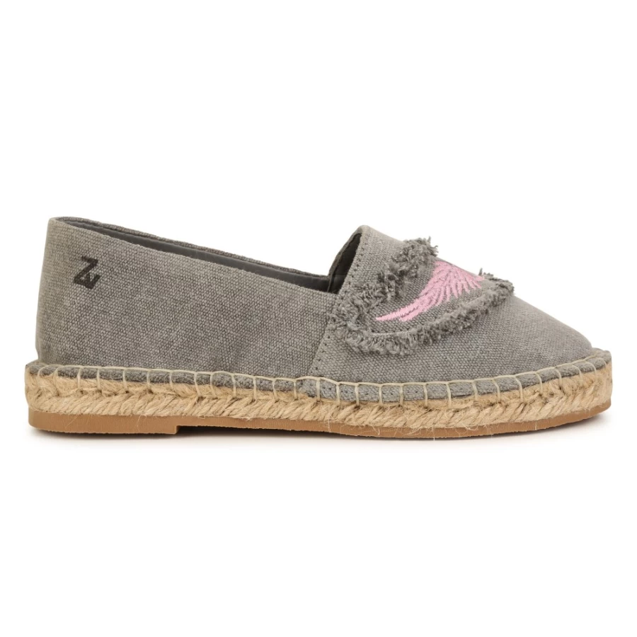 ZADIG & VOLTAIRE Light Grey Cotton Canvas Espadrilles for Girls