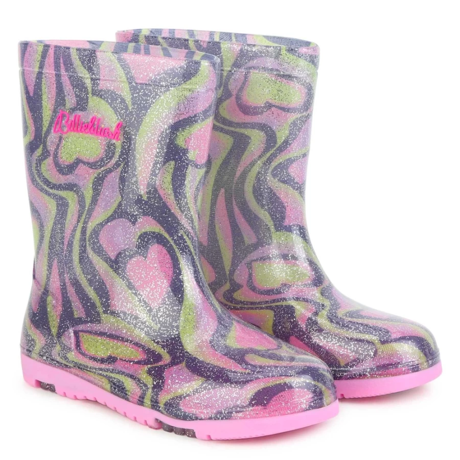 BILLIEBLUSH Navy Printed Rain Boots for Girls - Waterproof & Stylish Footwear