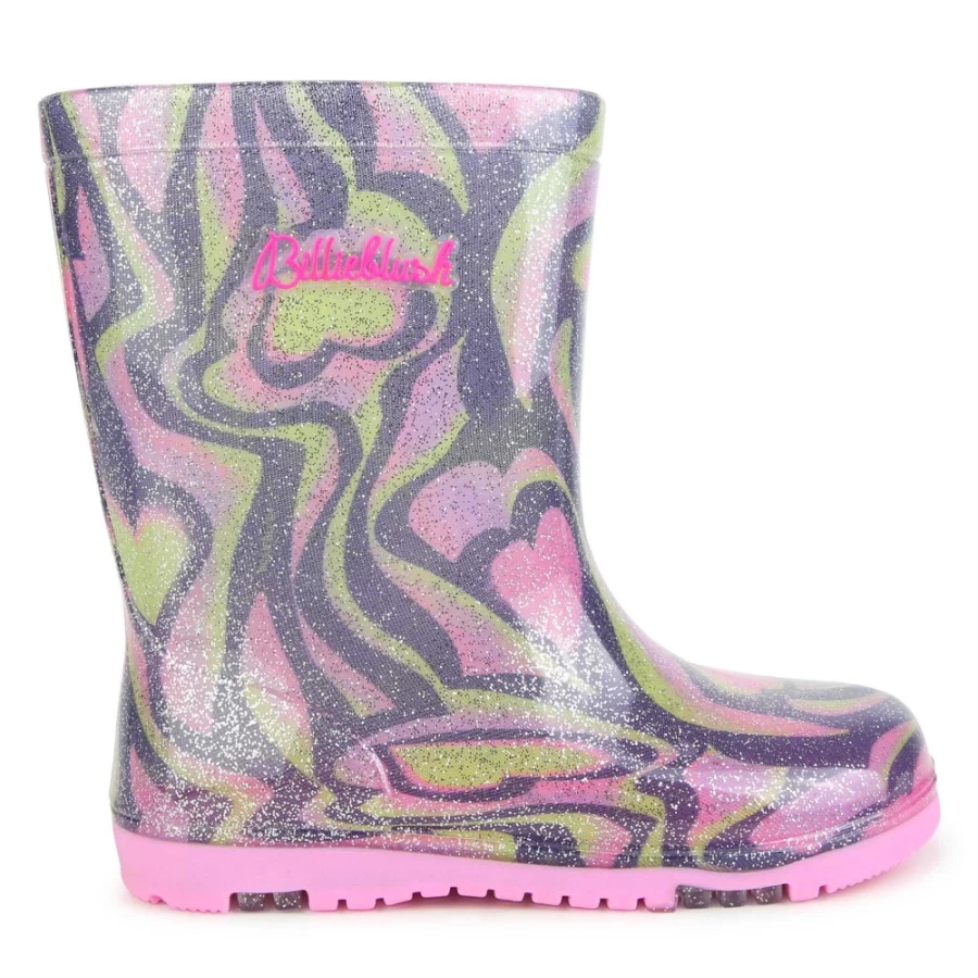 BILLIEBLUSH Navy Printed Rain Boots for Girls - Waterproof & Stylish Footwear