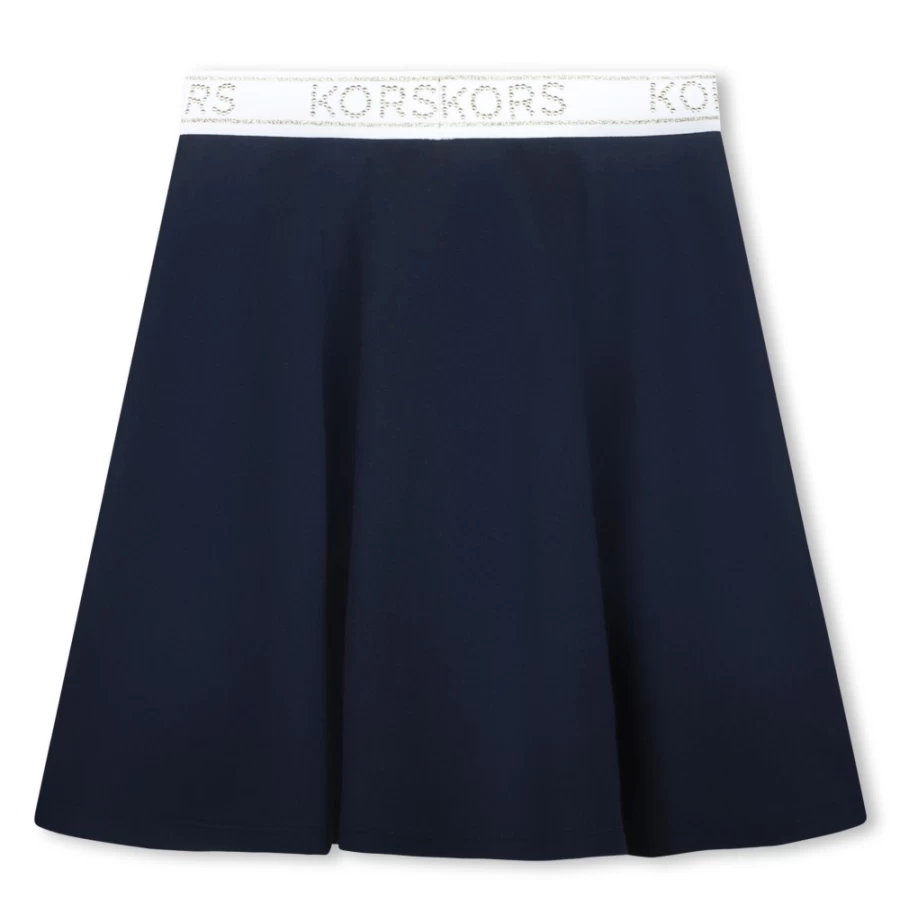 MICHAEL KORS Navy Studded Skirt for Girls | Stylish Spiked Denim Mini Skirt