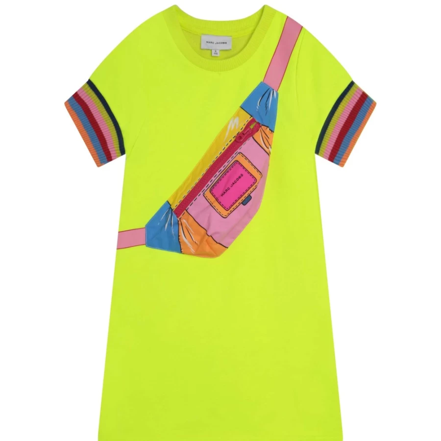 MARC JACOBS Girls' Ochre Short-Sleeved Fleece Dress for Kids