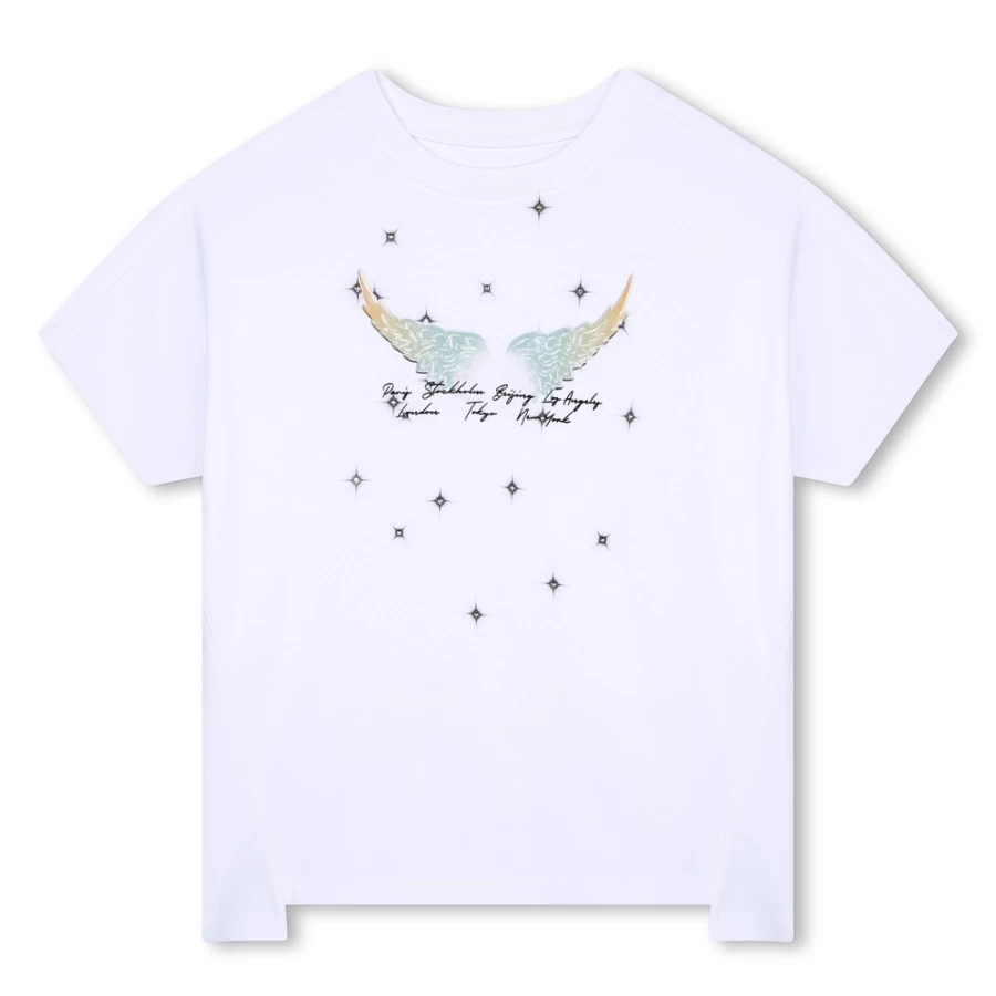 ZADIG & VOLTAIRE Girls' White Short-Sleeved Cotton T-Shirt