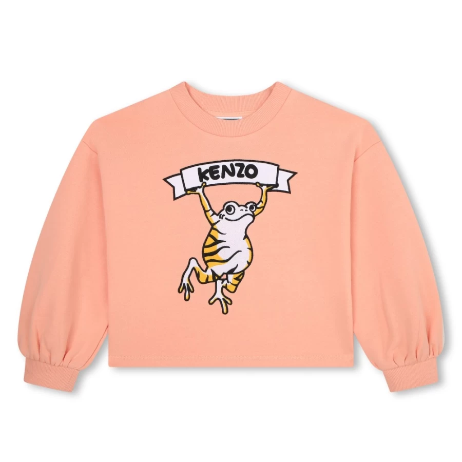 KENZO KIDS Girl's Nude Embroidered Sweatshirt - Stylish & Comfortable