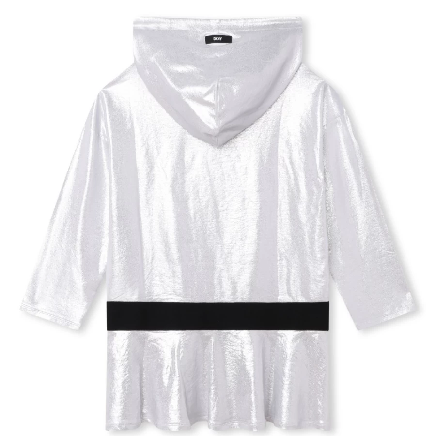 DKNY Light Grey Hooded Party Dress for Girls
