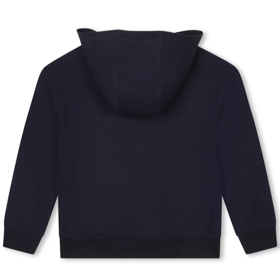 MARC JACOBS Girls Navy Zip-Up Fleece Sweatshirt for Kids