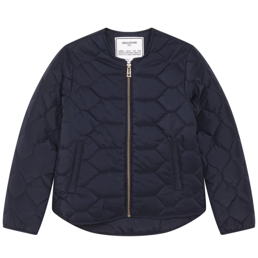 ZADIG & VOLTAIRE Navy Quilted Jacket for Girls - Stylish & Comfortable Outerwear