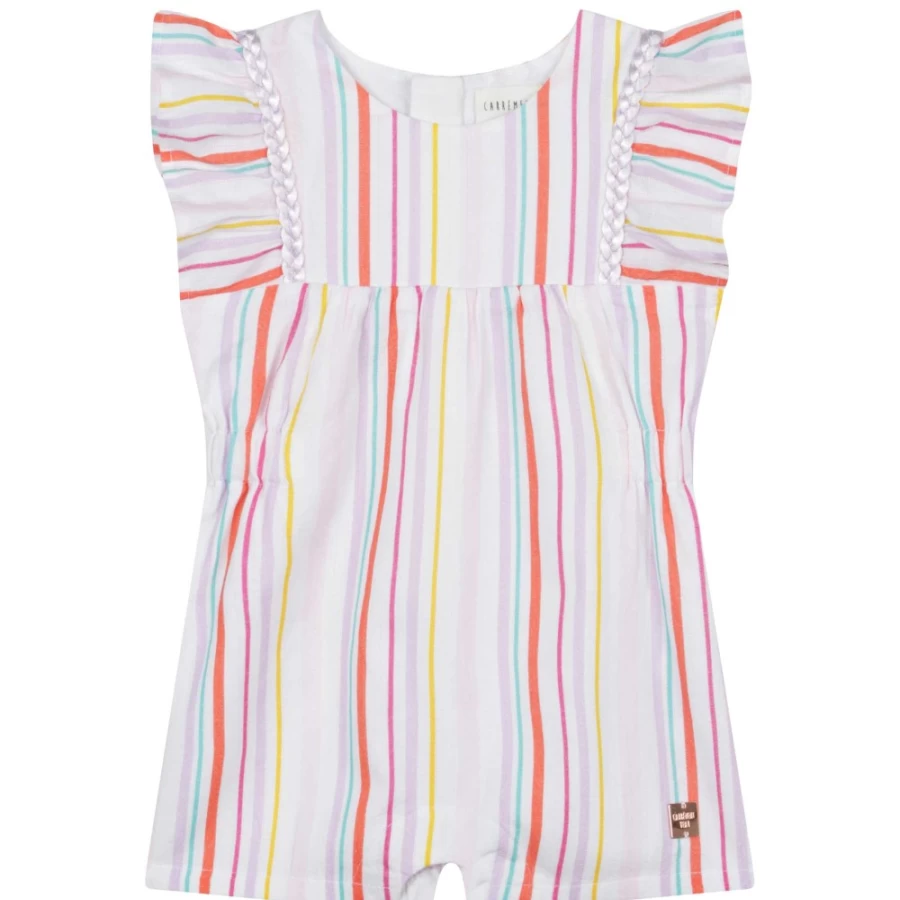 CARREMENT BEAU Girls Multicoloured Striped Playsuit - Stylish & Comfortable Outfit
