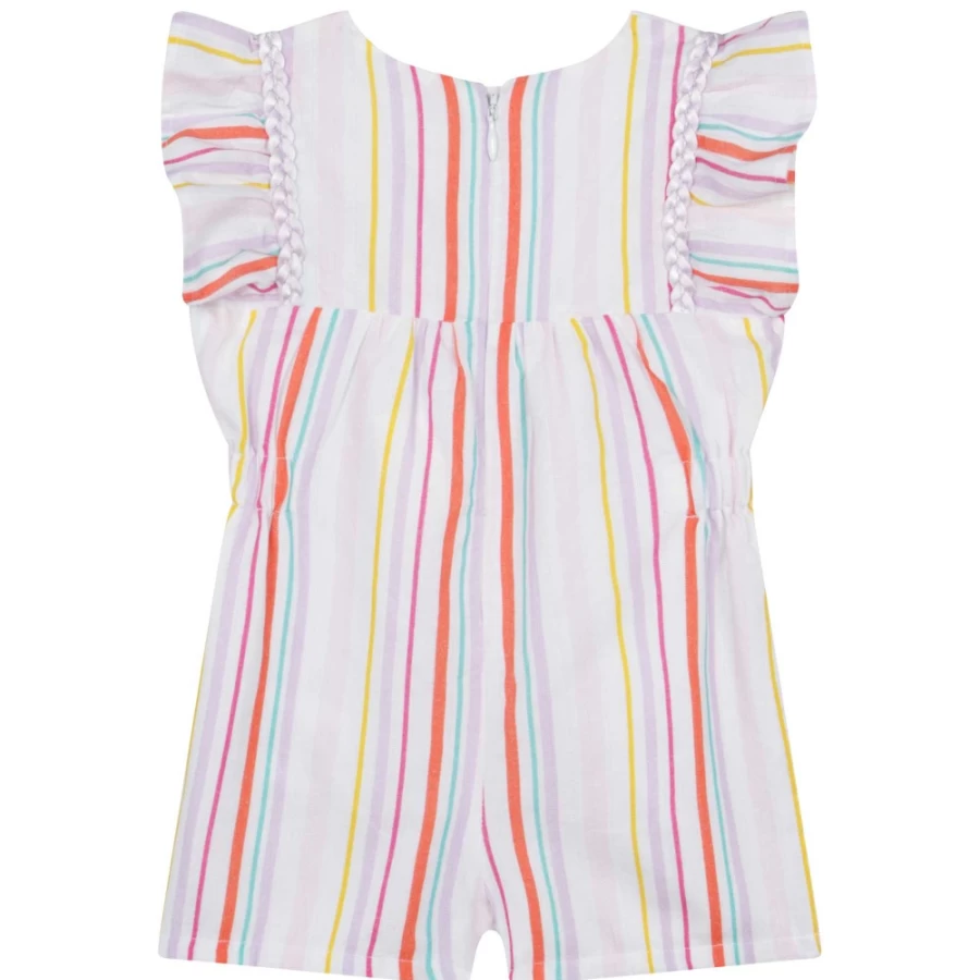 CARREMENT BEAU Girls Multicoloured Striped Playsuit - Stylish & Comfortable Outfit