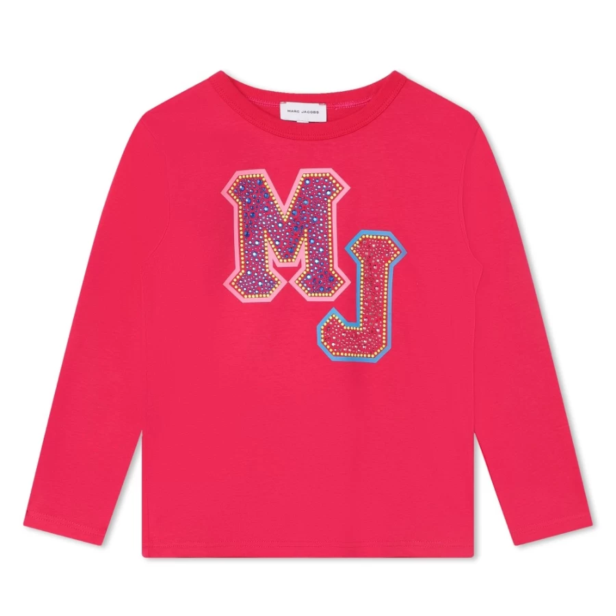 MARC JACOBS Girls Fuschia Long Sleeve T-Shirt | Soft Cotton Casual Top