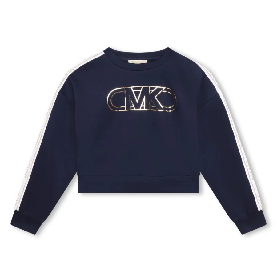 MICHAEL KORS Girls Navy Round Neck Sweatshirt