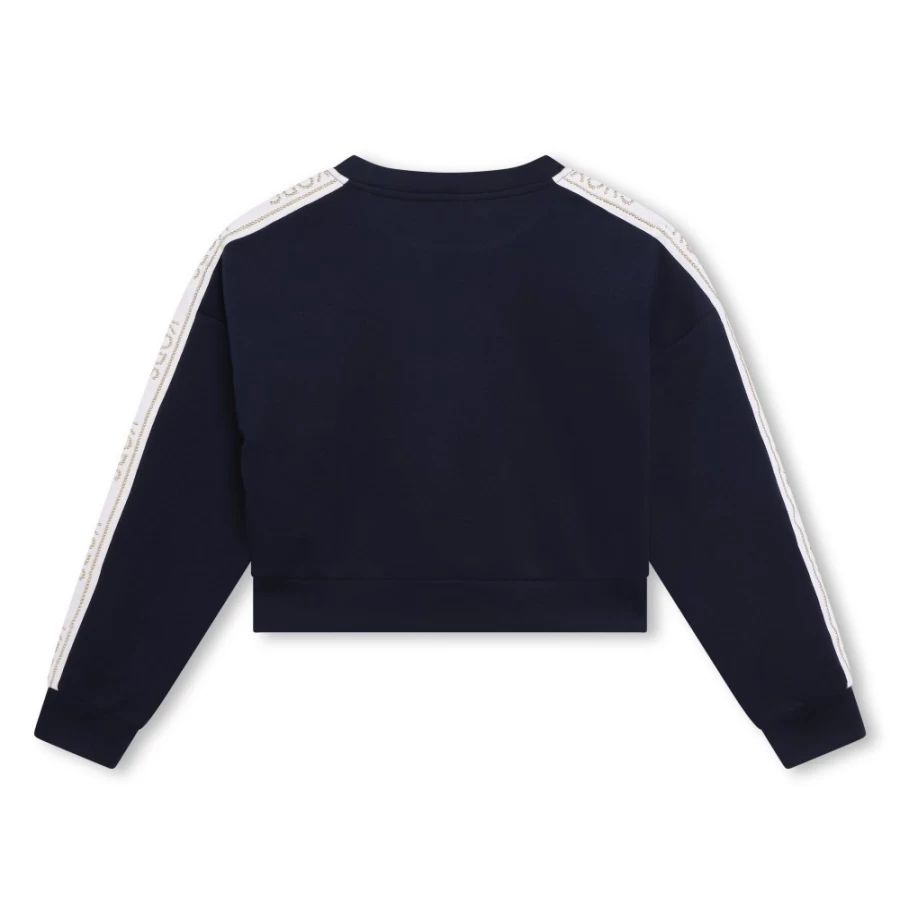 MICHAEL KORS Girls Navy Round Neck Sweatshirt
