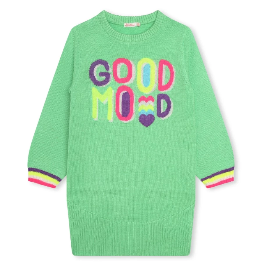 BILLIEBLUSH Purple Jumper Dress for Girls - Multicolored Knit Wear