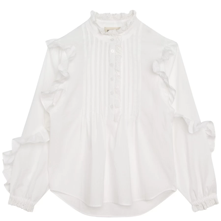 ZADIG & VOLTAIRE Girls White Frilled Cotton Blouse