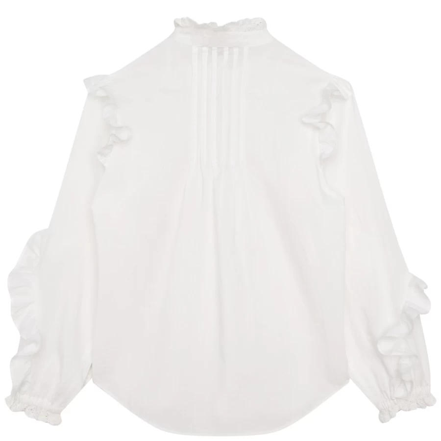 ZADIG & VOLTAIRE Girls White Frilled Cotton Blouse