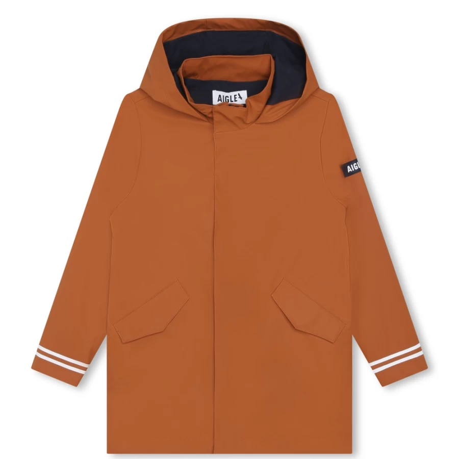 AIGLE Girl's Brick Hooded Raincoat for Kids - Waterproof & Stylish Outerwear