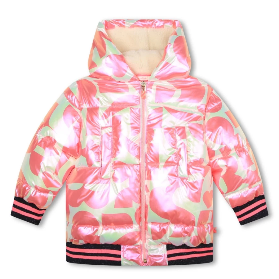 BILLIEBLUSH Pink Hooded Padded Jacket for Girls - Warm Winter Coat