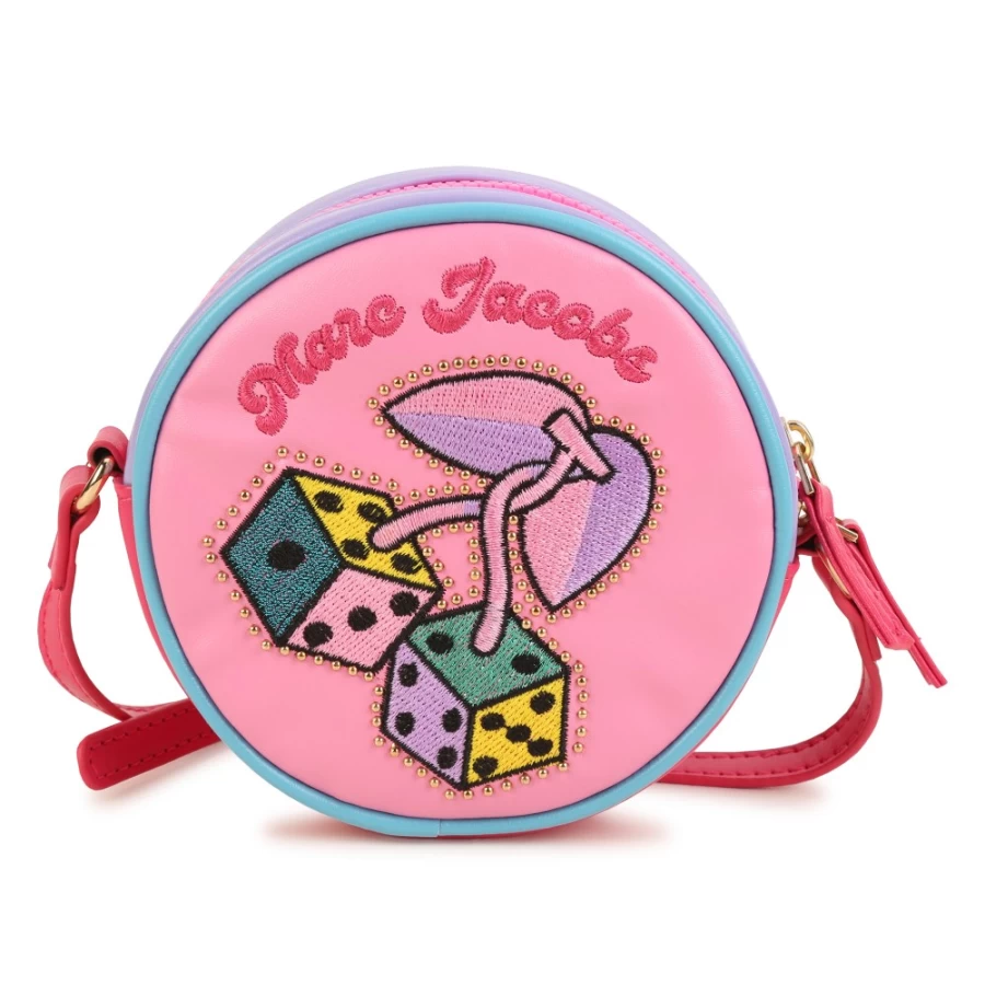 MARC JACOBS Round Embroidered Bag for Girls in Apricot - Stylish Crossbody Handbag