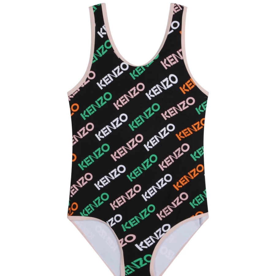 KENZO KIDS Black Girls' One-Piece Swimming Costume for Kids
