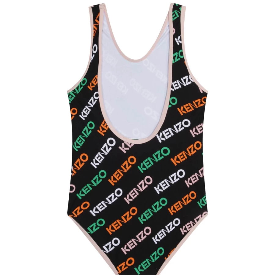 KENZO KIDS Black Girls' One-Piece Swimming Costume for Kids