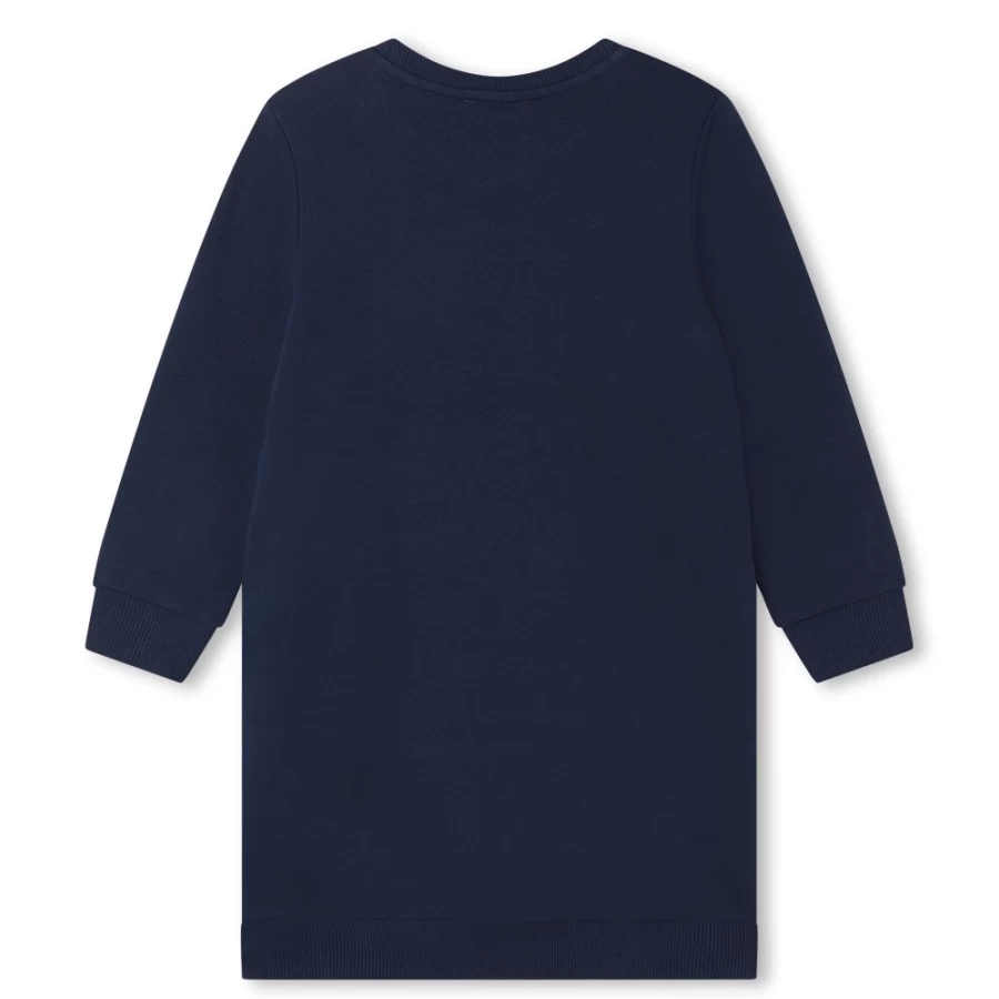 KENZO KIDS Girls Navy Cotton Fleece Dress - Warm & Comfortable Winter Wear
