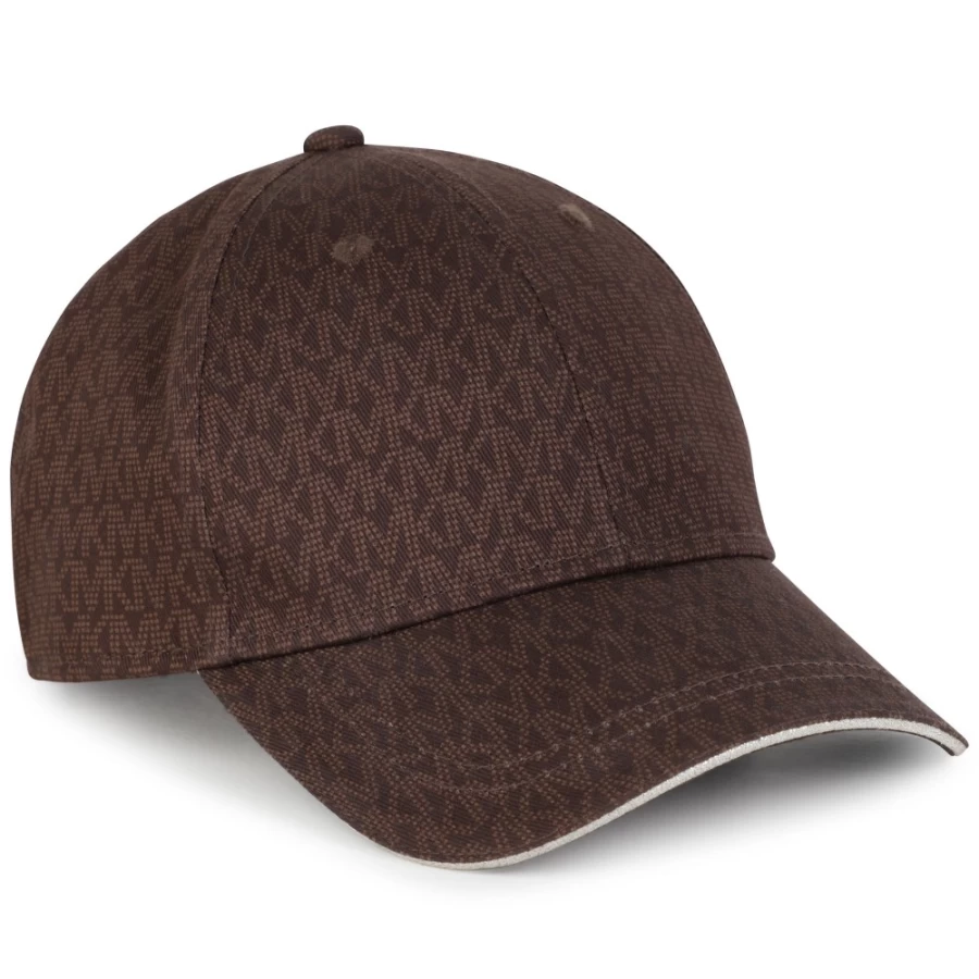 MICHAEL KORS Girls' Chocolate Brown Printed Cotton Baseball Cap
