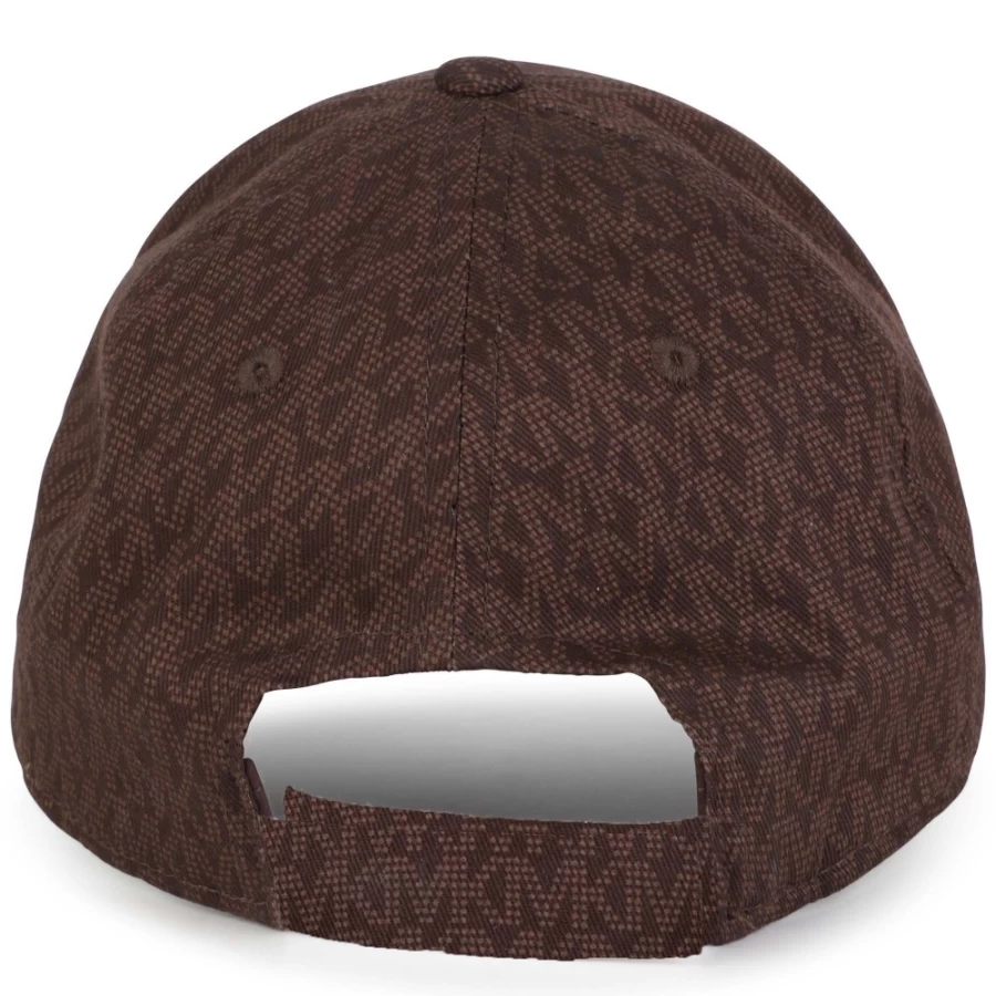 MICHAEL KORS Girls' Chocolate Brown Printed Cotton Baseball Cap